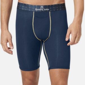 2 - Tommy John Second Skin 8" Men's Boxer Briefs Blue Medium NIP
